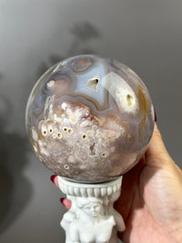 MAVIS 102mm Moody n Groovy Statement Flower Agate Sphere