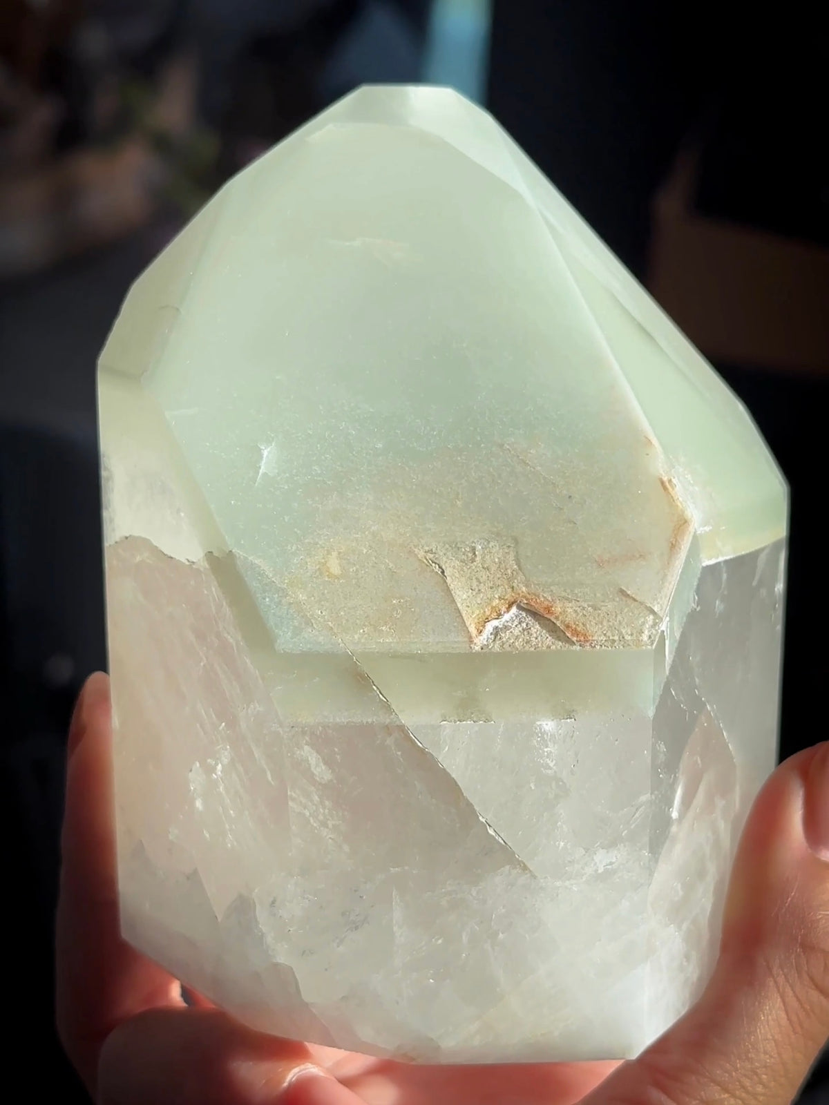 Green Chlorite Phantom Quartz Tower Large Chunky MATCHA LATTE