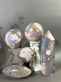 MAXI 75mm Groovy n Moody Flower Agate Sphere