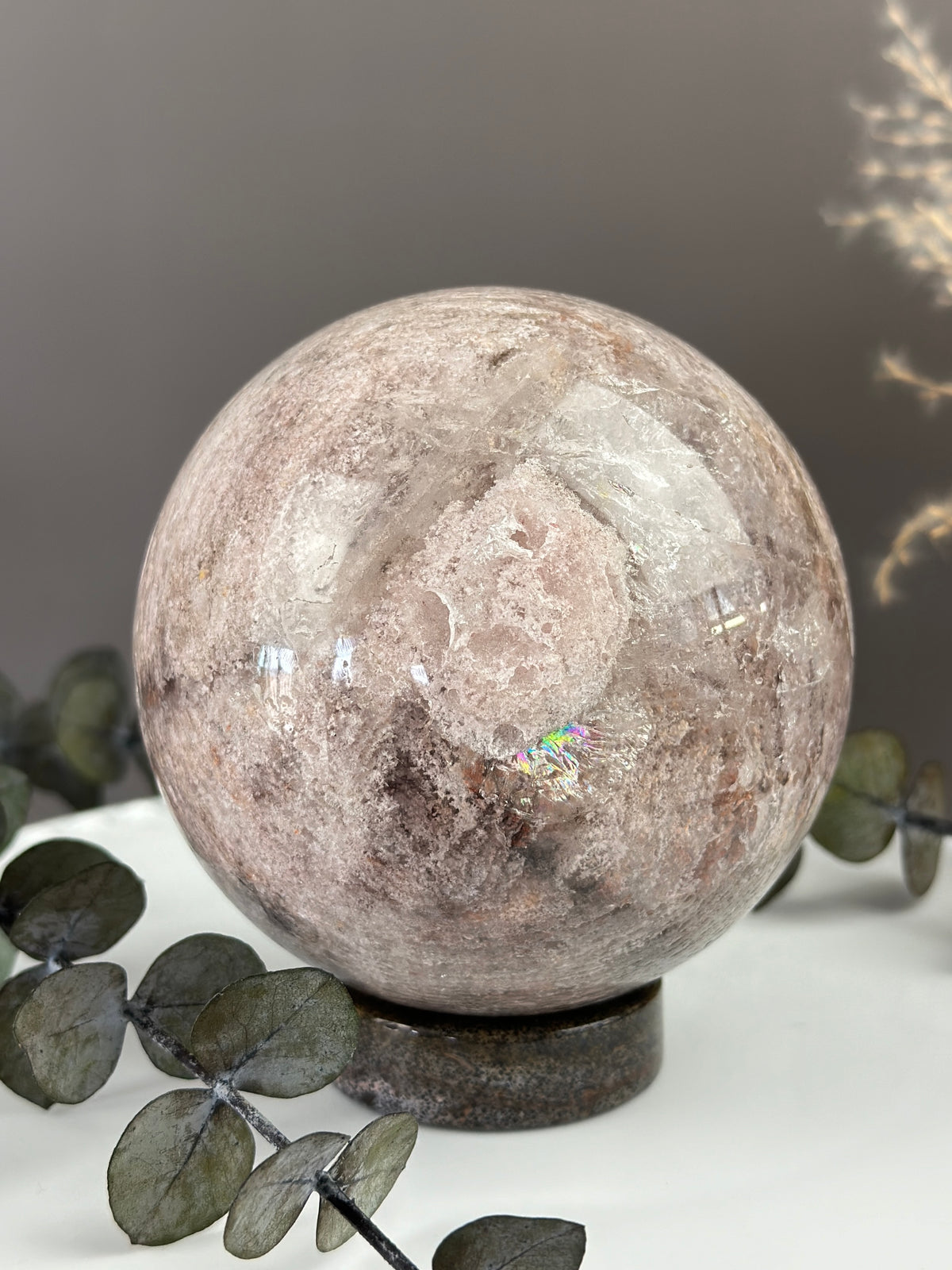 LUNA Statement Pink Lithium Sphere 100mm // 4”