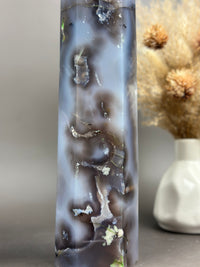 EDWARD Tall Dark n Moody Statement Flower Agate 12.5” Tower