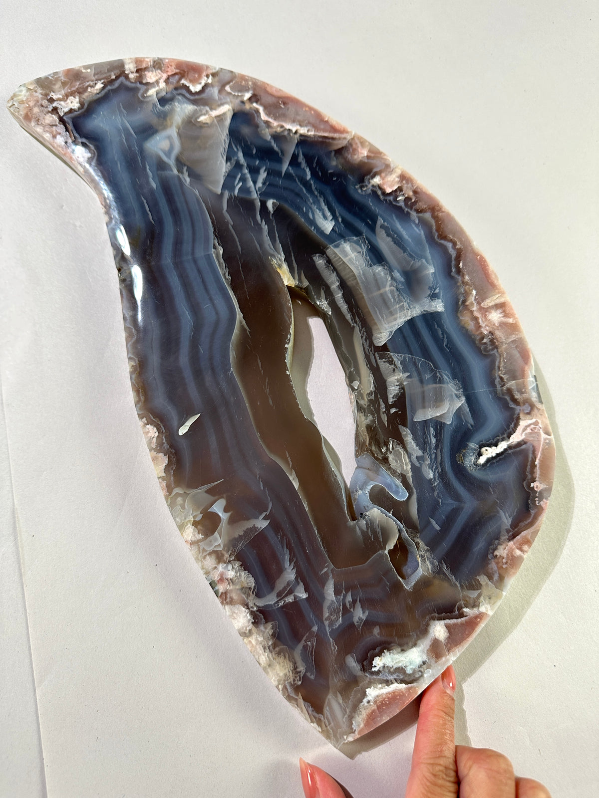 Slab #FAS8 Blue Banded Flower Agate Slab