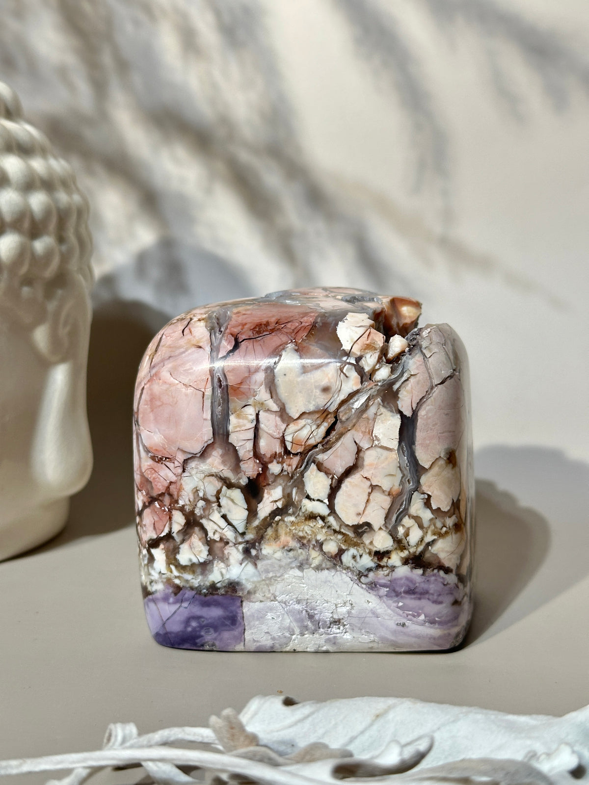 Tiffany Stone with Druzy Pockets Creamy Peachy Pink