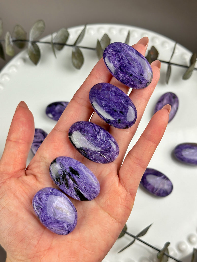 Charoite Palm Stone Pocket Stone 1.25” - CHOOSE YOUR PIECE