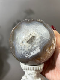 MAVIS 102mm Moody n Groovy Statement Flower Agate Sphere