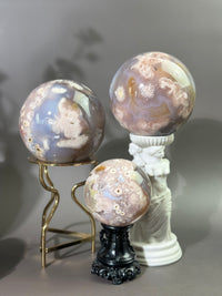 MAXI 75mm Groovy n Moody Flower Agate Sphere