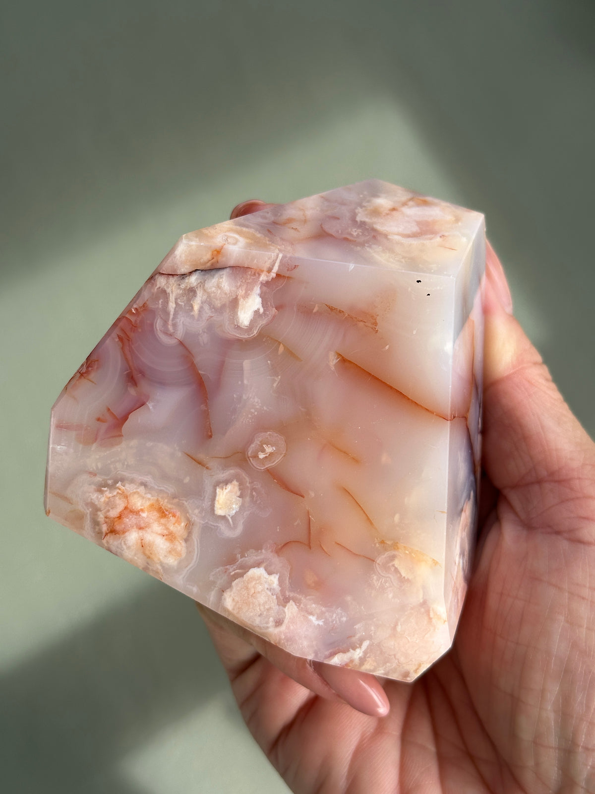 Pink Carnelian Flower Agate XL Freeform #2