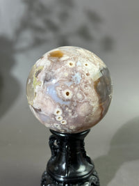 MAXI 75mm Groovy n Moody Flower Agate Sphere