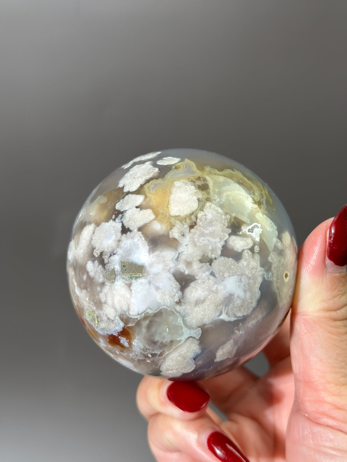 Flower Agate 2.65" Sphere Blue