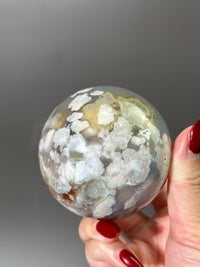Flower Agate 2.65" Sphere Blue