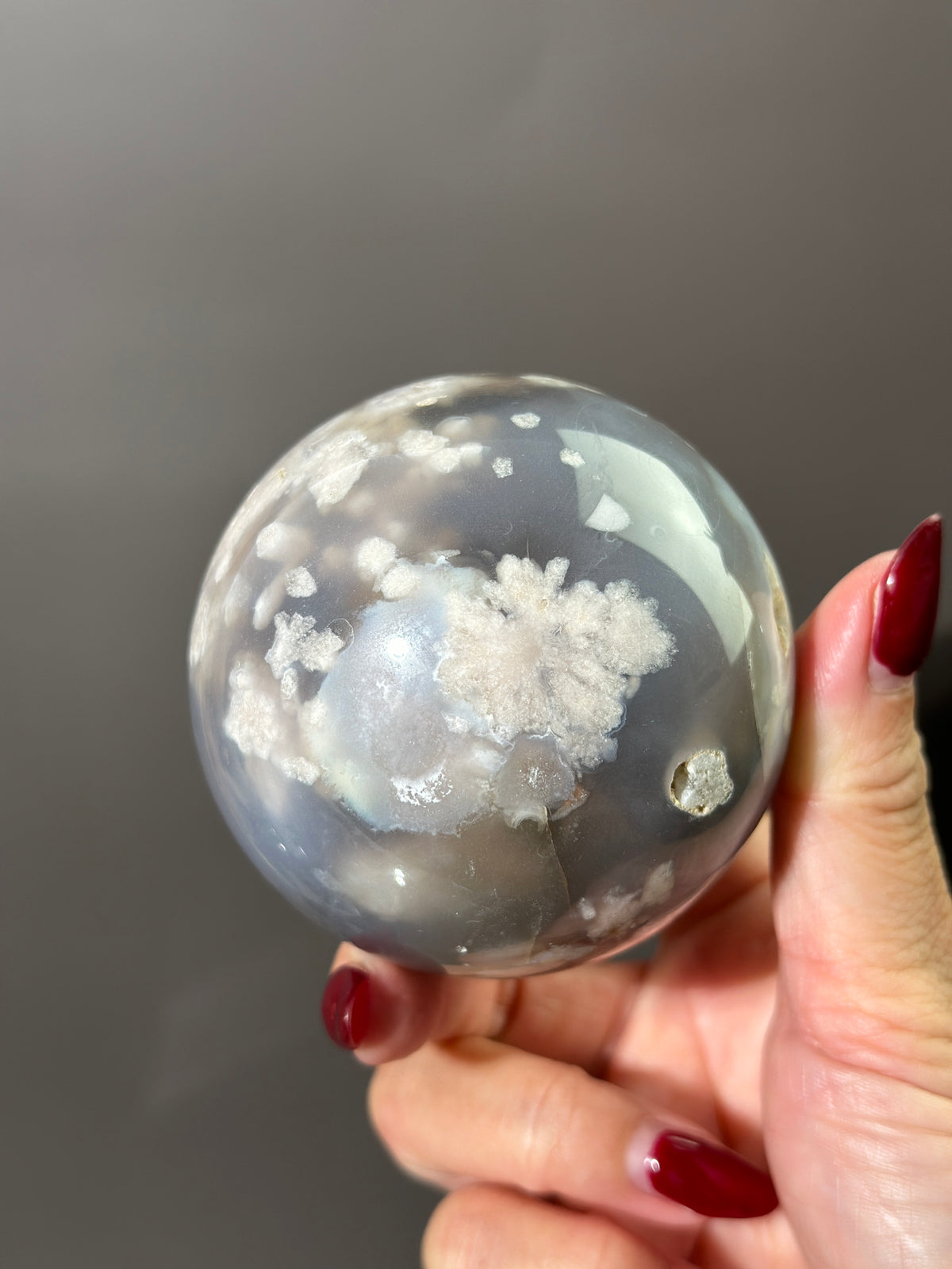 Flower Agate 2.65" Sphere Blue