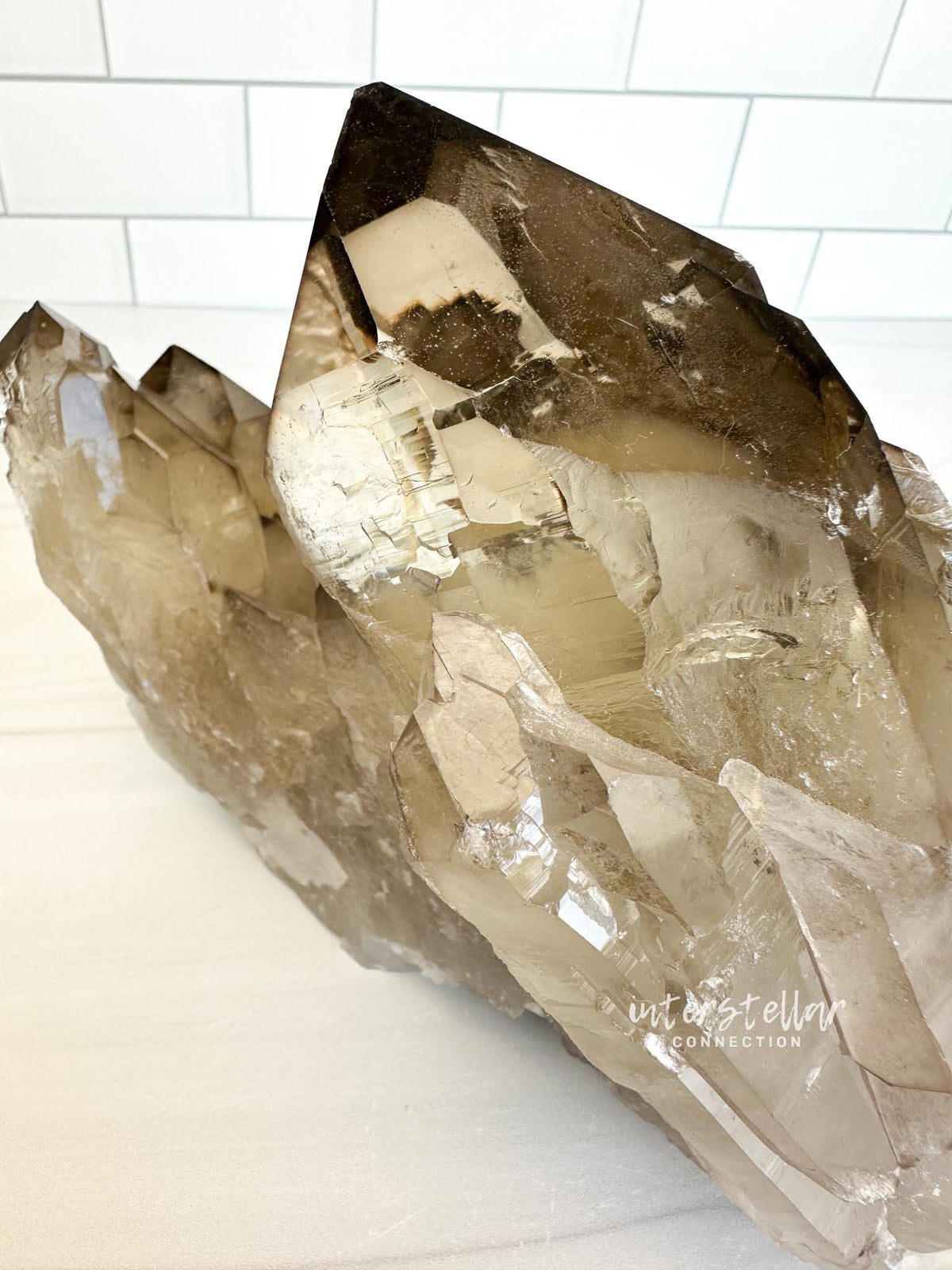 GOLDEN GRACE Natural Citrine Cathedral Quartz Cluster w/ Smoky Radon spots (STAR COLLECTION)