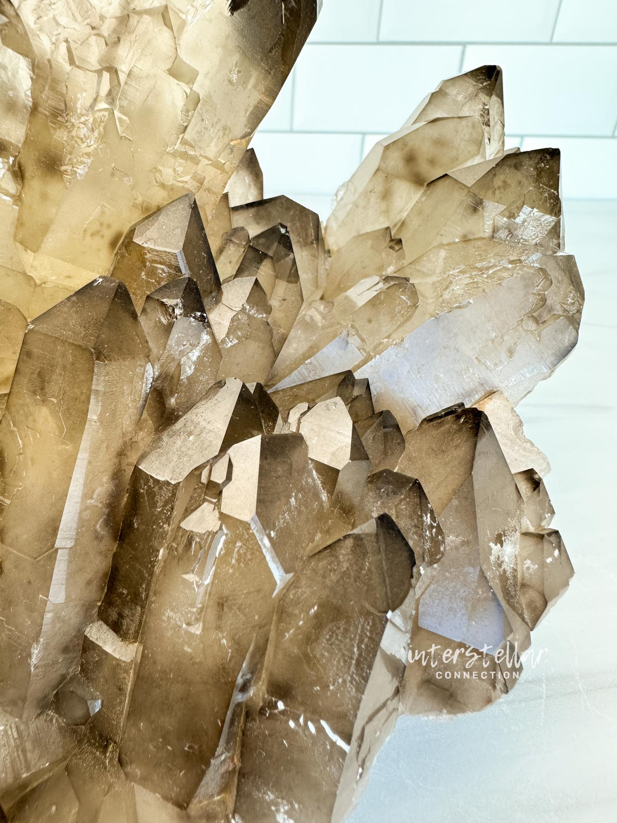 GOLDEN GRACE Natural Citrine Cathedral Quartz Cluster w/ Smoky Radon spots (STAR COLLECTION)