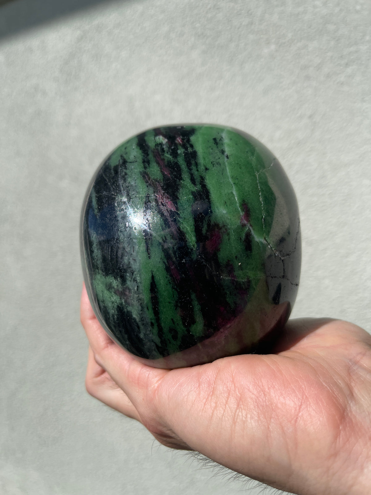 Ruby Zoisite 4.5" Hand-Carved Skull #S11