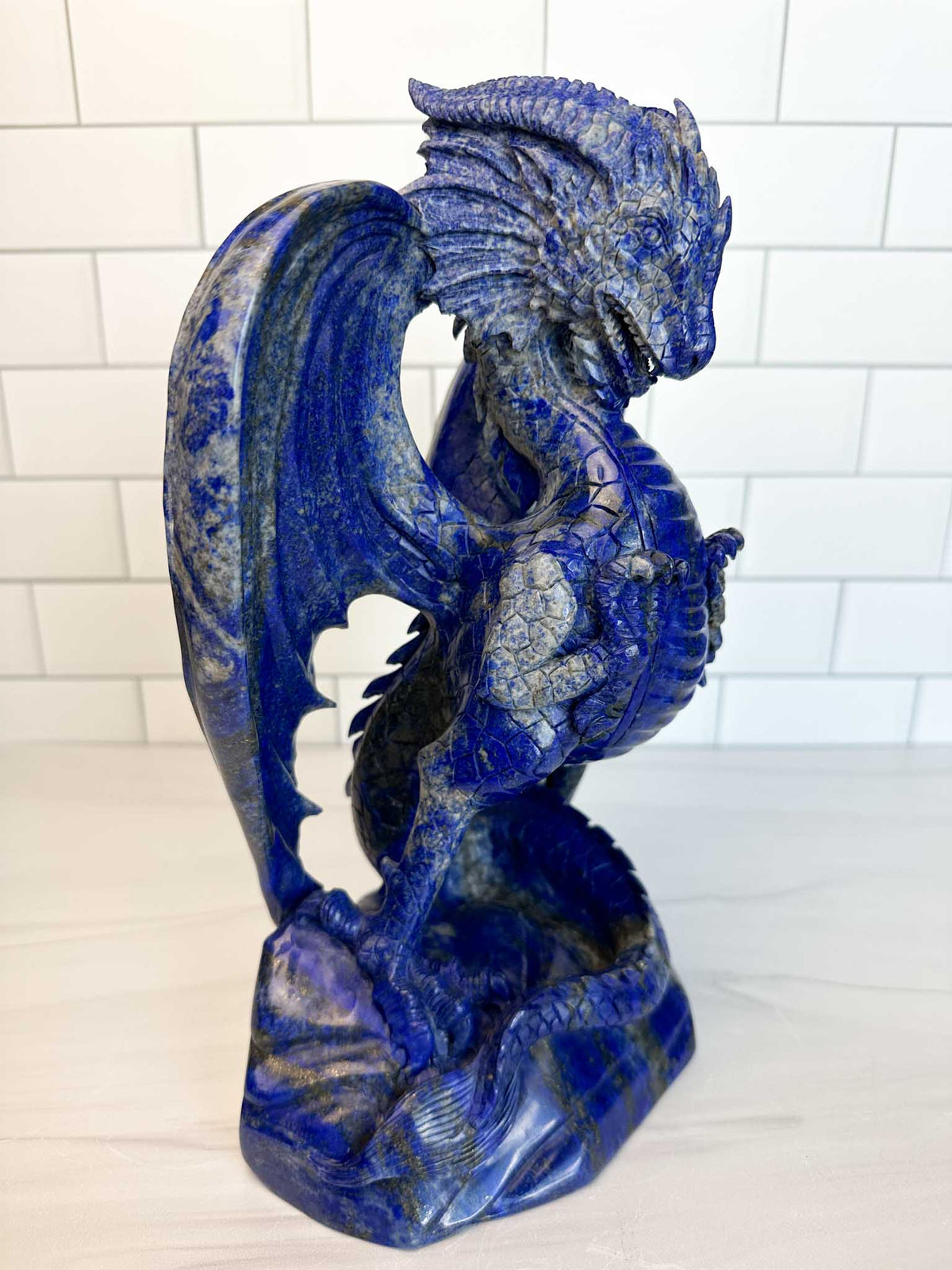 LAZAR Full Body Lapis Lazuli Dragon Carving