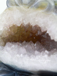 Three-Legged Geode Agate Prosperity Feng Shui Money TOAD Carving - AA