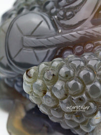 Three-Legged Geode Agate Prosperity Feng Shui Money TOAD Carving - AA