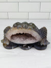 Three-Legged Geode Agate Prosperity Feng Shui Money TOAD Carving - AA