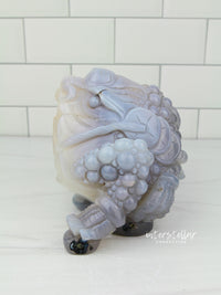 Three-Legged Geode Agate Prosperity Feng Shui Money TOAD Carving - BB