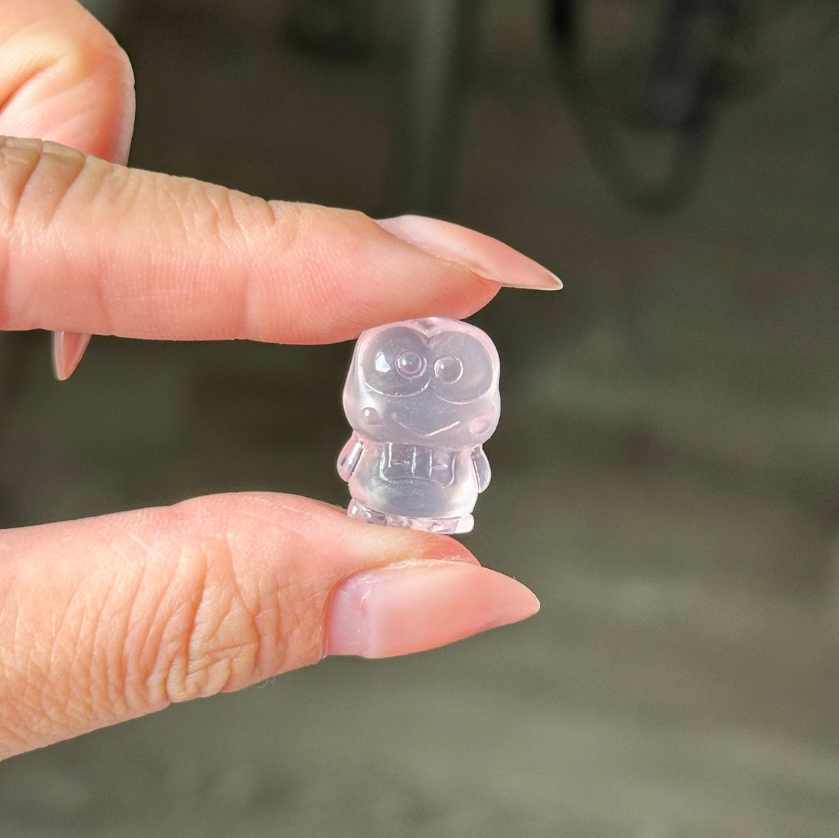 Mini Pink Rose Quartz Frog