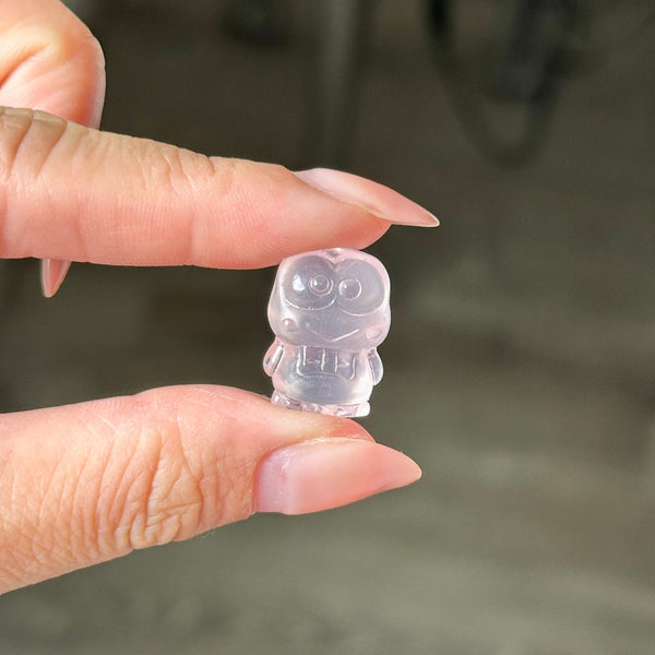 Mini Pink Rose Quartz Frog