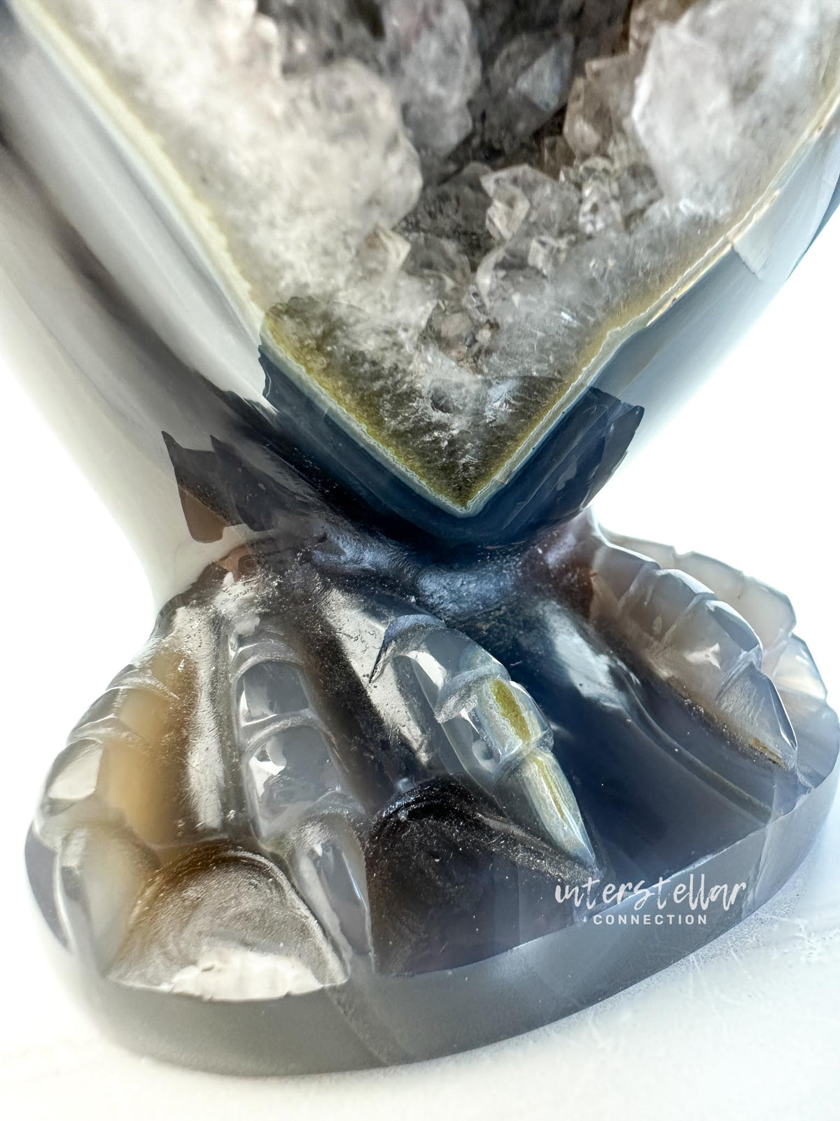 PENGUIN - Blue Agate Geode Quartz Penguin Carving