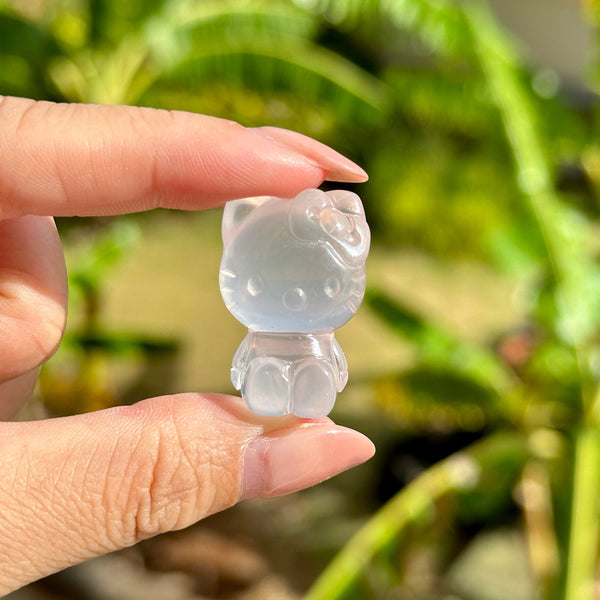 Pink Rose Quartz Kitty carving