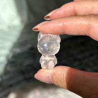 Pink Rose Quartz Kitty carving