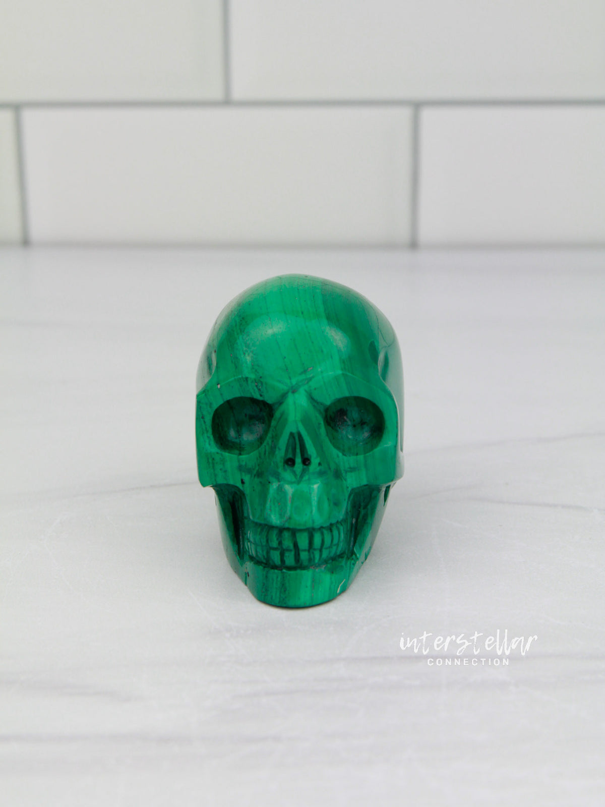 RALPH - Malachite Skull Carving
