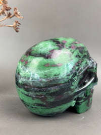 Ruby Zoisite 4.5" Hand-Carved Skull #S12