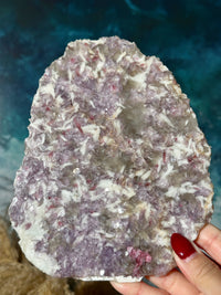 Lepidolite Smoky Quartz Slab Slice 5"x6.5"