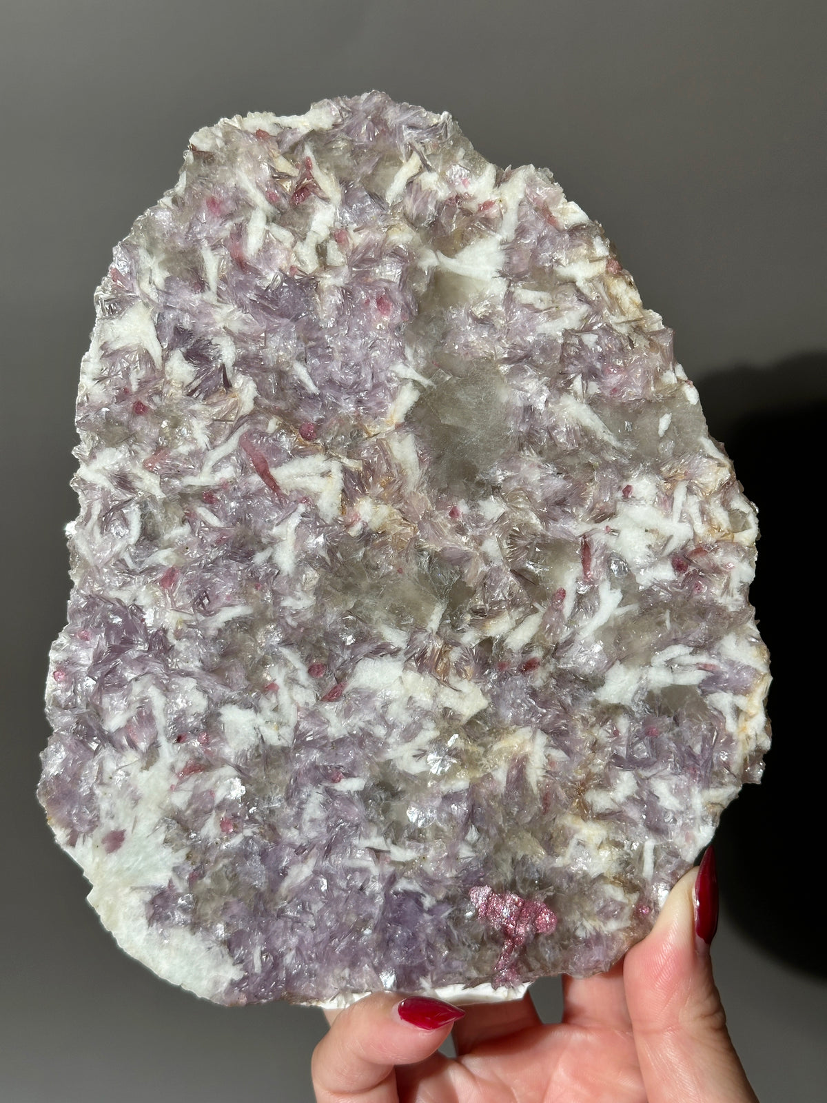 Lepidolite Smoky Quartz Slab Slice 5"x6.5"