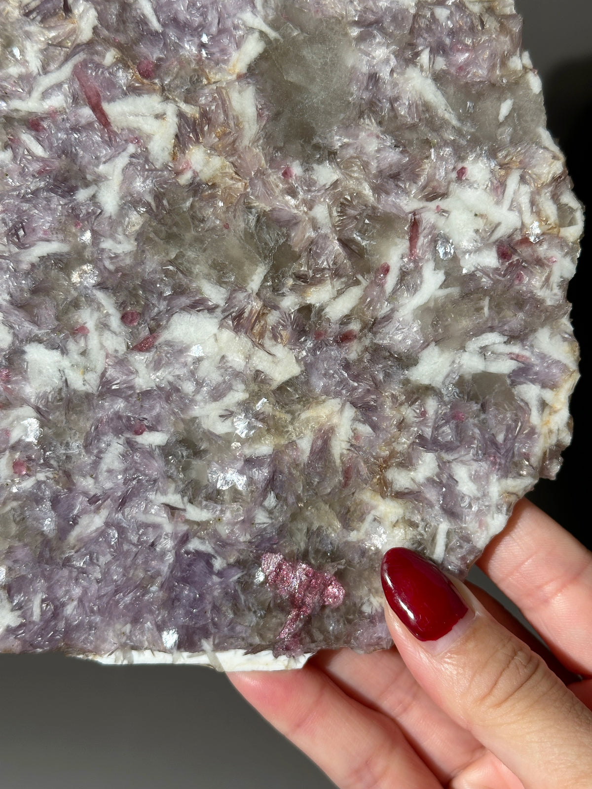 Lepidolite Smoky Quartz Slab Slice 5"x6.5"