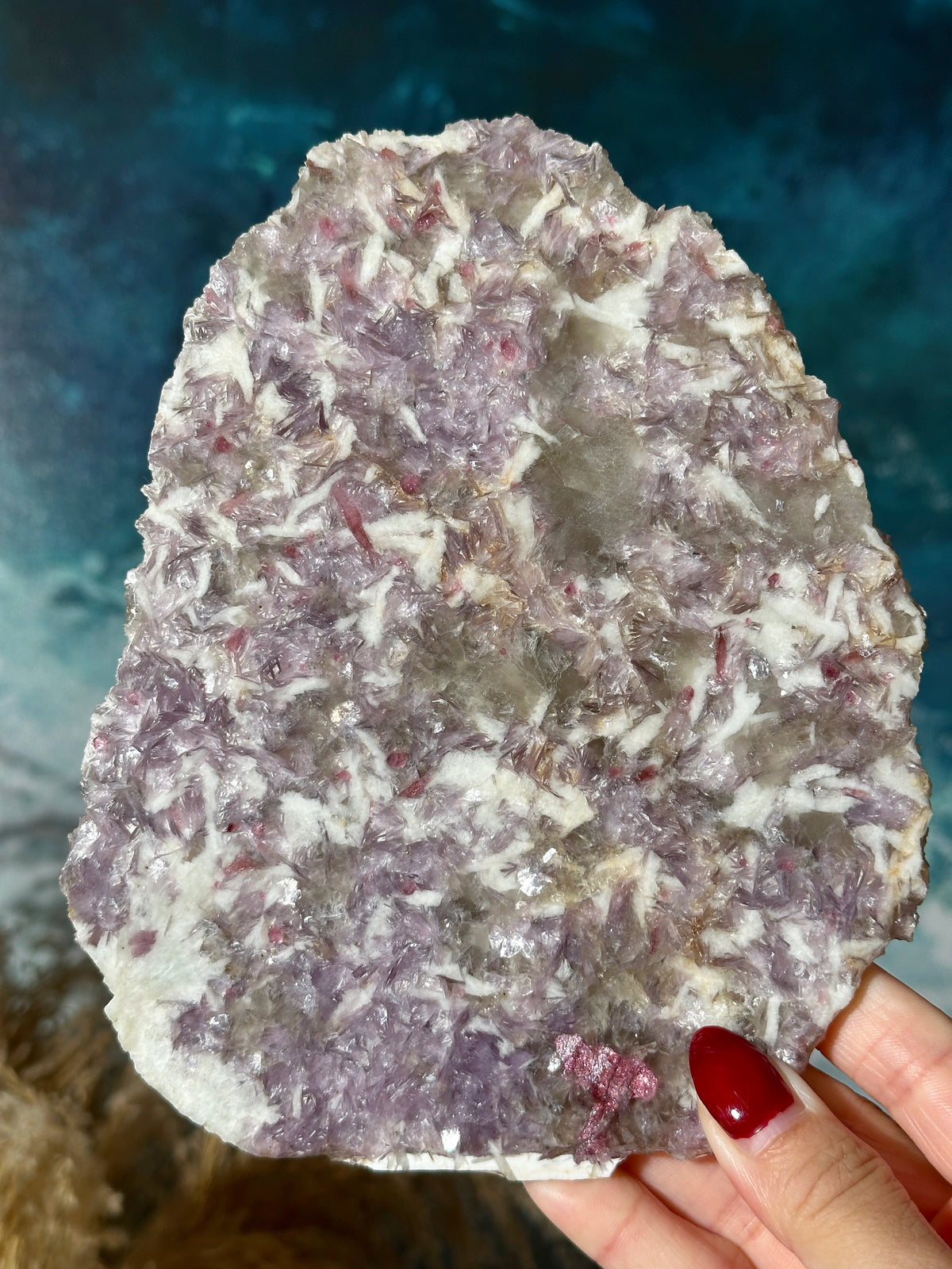 Lepidolite Smoky Quartz Slab Slice 5"x6.5"