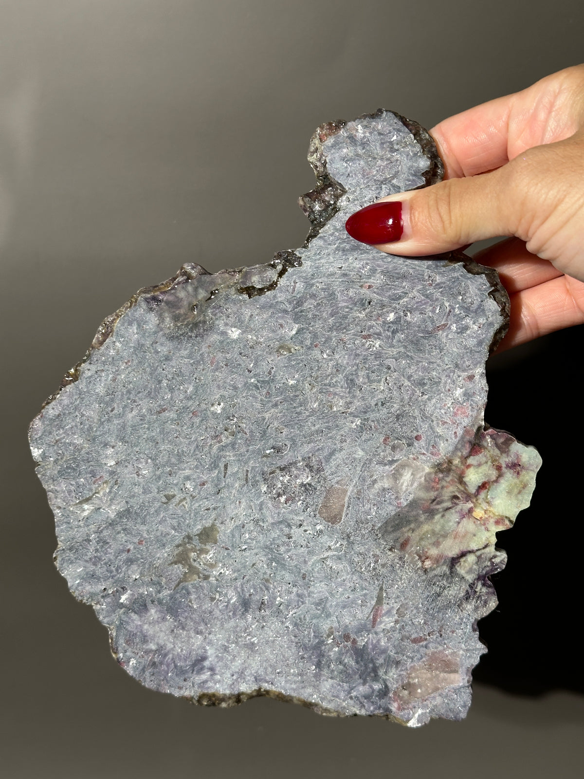 Lepidolite Slab Slice 6"x7"