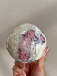 Pink Tourmaline Lepidolite Smoky Unicorn Sphere #2