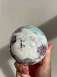 Pink Tourmaline Lepidolite Smoky Unicorn Sphere #2