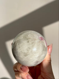 Pink Tourmaline Lepidolite Smoky Unicorn Sphere #6