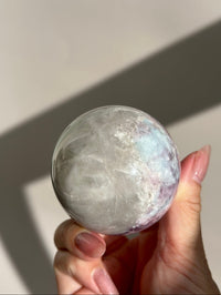 Pink Tourmaline Lepidolite Smoky Unicorn Sphere #6