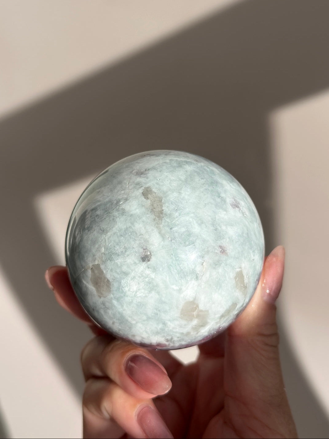 Pink Tourmaline Lepidolite Smoky Unicorn Sphere #5