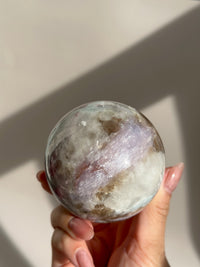 Pink Tourmaline Lepidolite Smoky Unicorn Sphere #4