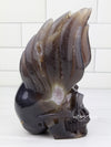 VADER - Agate Amethyst Geode WINGED SKULL carving