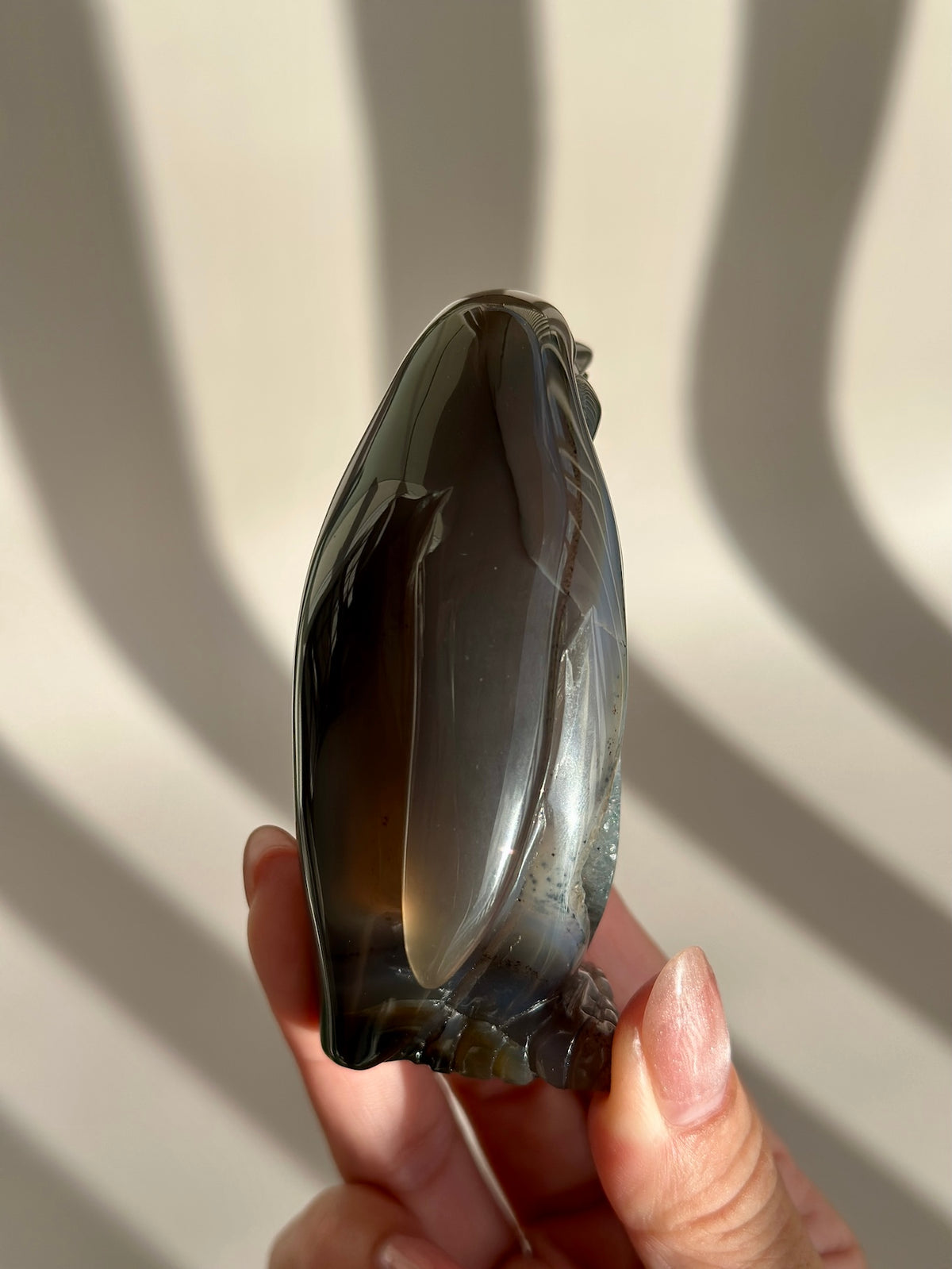 Druzy Agate Penguin Carving