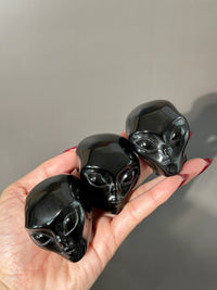 Black Obsidian Alien Head