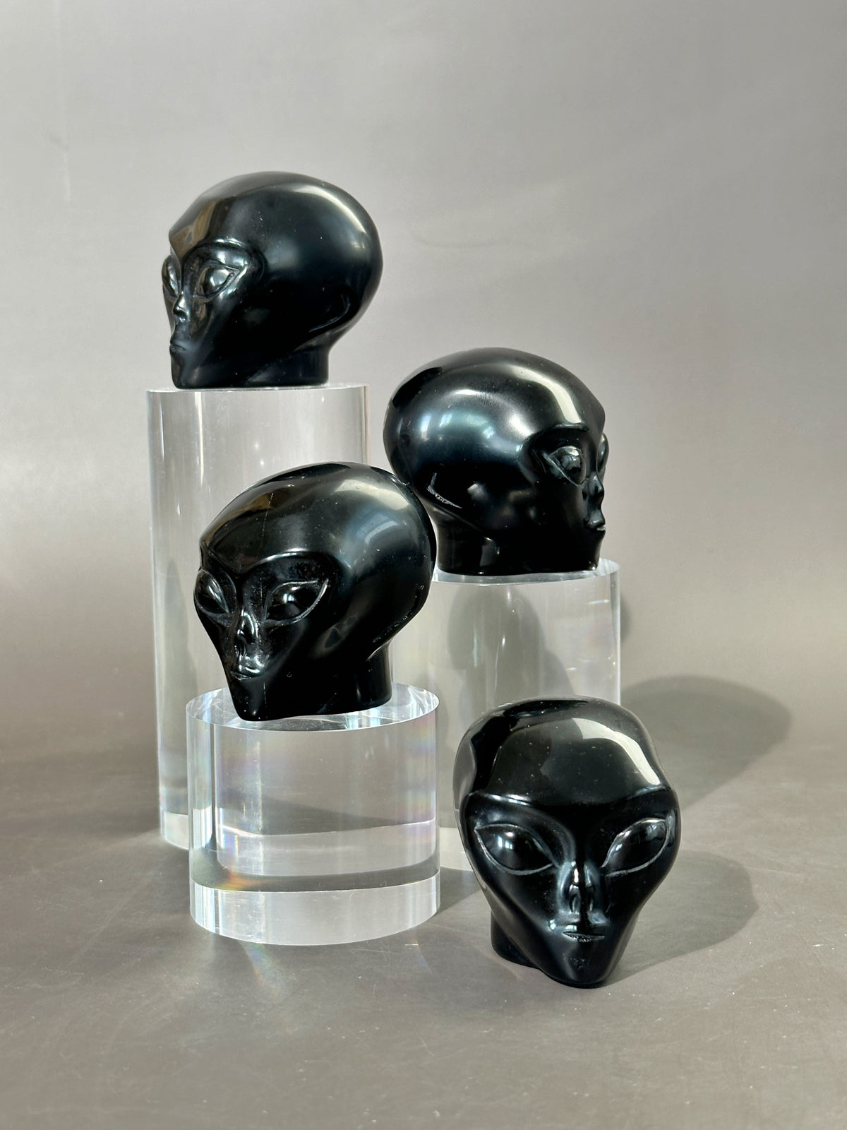 Black Obsidian Alien Head