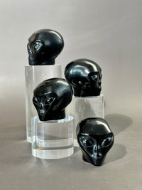 Black Obsidian Alien Head