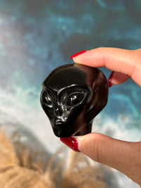 Black Obsidian Alien Head