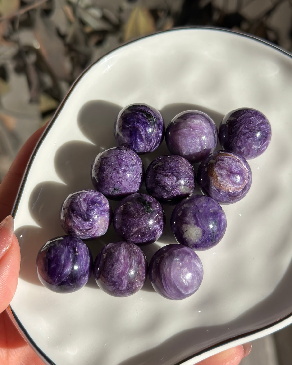 Purple Charoite Mini Sphere, Russian Gemstone, Pocket Stone