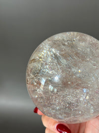 Clear Quartz Sphere with Rainbows and Dendrite