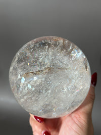 Clear Quartz Sphere with Rainbows and Dendrite